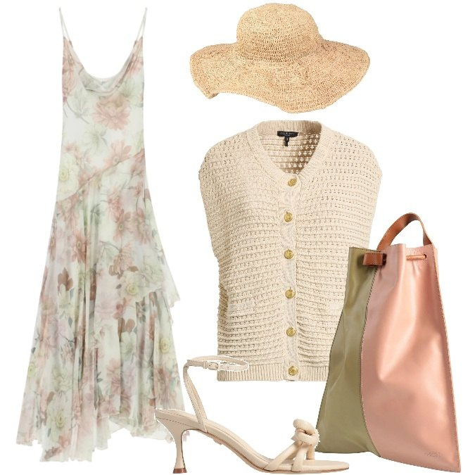 Outfit donna - occasioni sofisticate. Stile Trendy per Tutti i giorni. Abbinamento con cappelli, sandali in pelle, cardigans, zaini, vestiti lunghi.