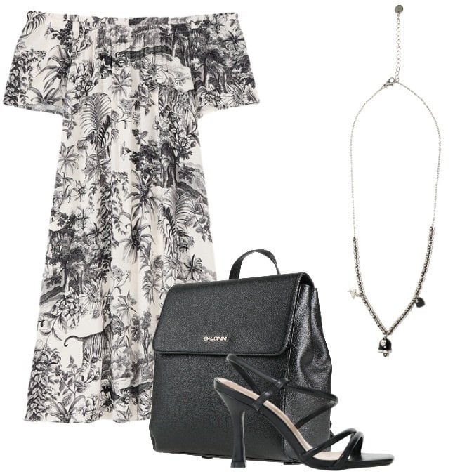 Outfit donna - stile giocoso e luminoso. Stile Urban per Tutti i giorni. Abbinamento con zaini, sandali col tacco, vestiti corti, ciondoli.