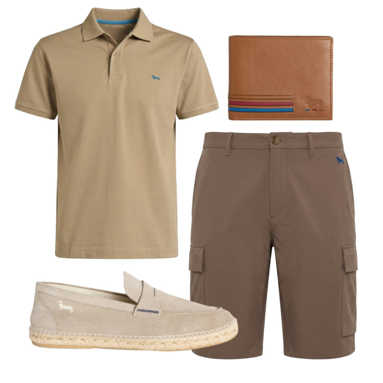 Outfit uomo - Total look #2435946. Stile Casual per Tutti i giorni. Abbinamento con polo, portafogli, espadrillas, bermuda.