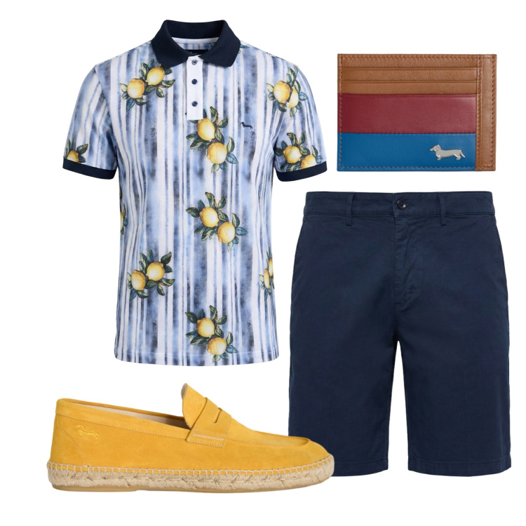 Outfit uomo - Total look #2435947. Stile Casual per Tutti i giorni. Abbinamento con portafogli, bermuda, polo, espadrillas.