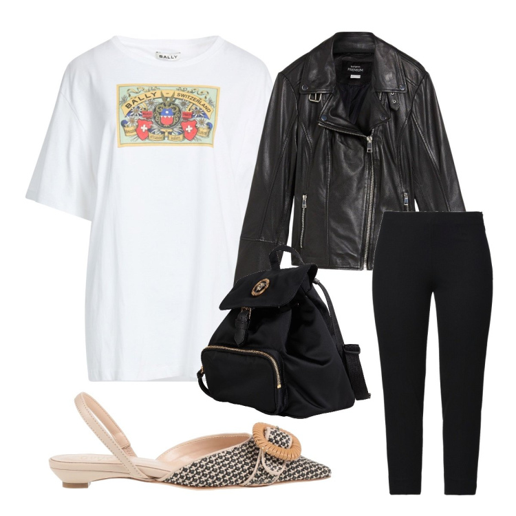 Outfit donna - Stampe che illuminano- Focus Donna Curvy. Stile Rock per Tutti i giorni. Abbinamento con pantaloni, zaini, ballerine, t-shirt, giacche.