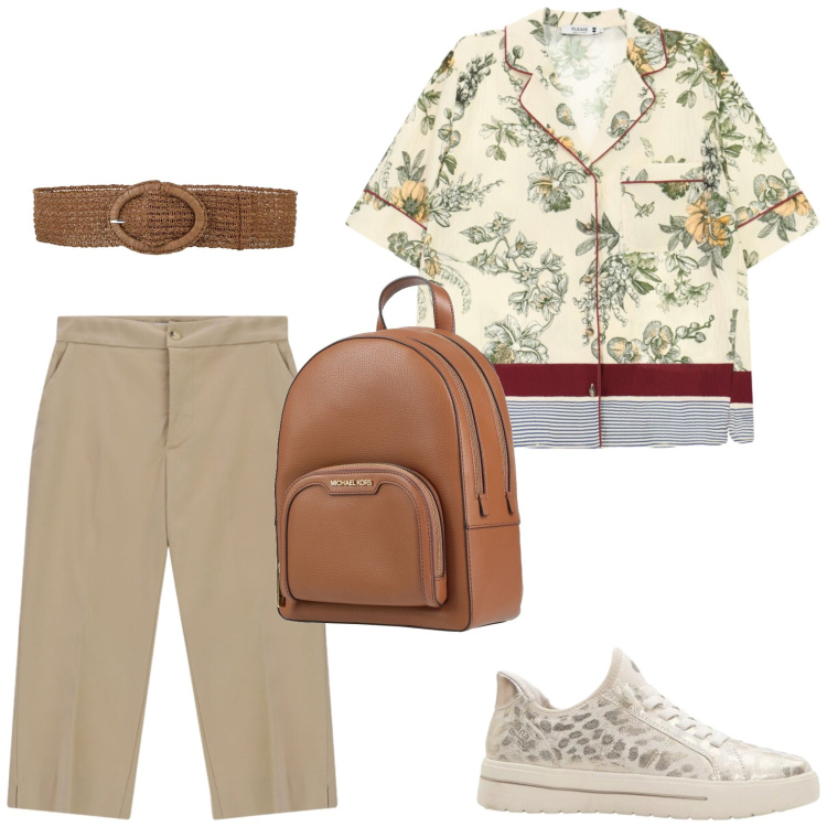 Outfit donna - Mannish e glamour in estate. Stile Mannish per Tutti i giorni. Abbinamento con zaini, sneakers, cinture, camicie a manica corta, bermuda.