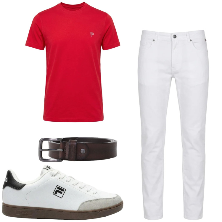 Outfit uomo - Total look #2436335. Stile Casual per Tutti i giorni. Abbinamento con sneakers, pantaloni, t-shirt, cinture.