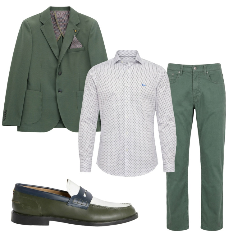 Outfit uomo - Total look #2436340. Stile Business/Elegante per Cerimonia. Abbinamento con camicie, pantaloni, scarpe stringate, giacche.