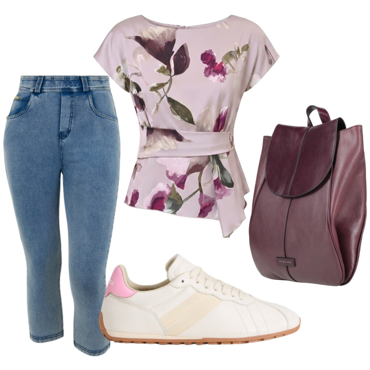 Outfit donna - Total look #2436425. Stile Basic per Tutti i giorni. Abbinamento con zaini, t-shirt, jeans skinny, sneakers.