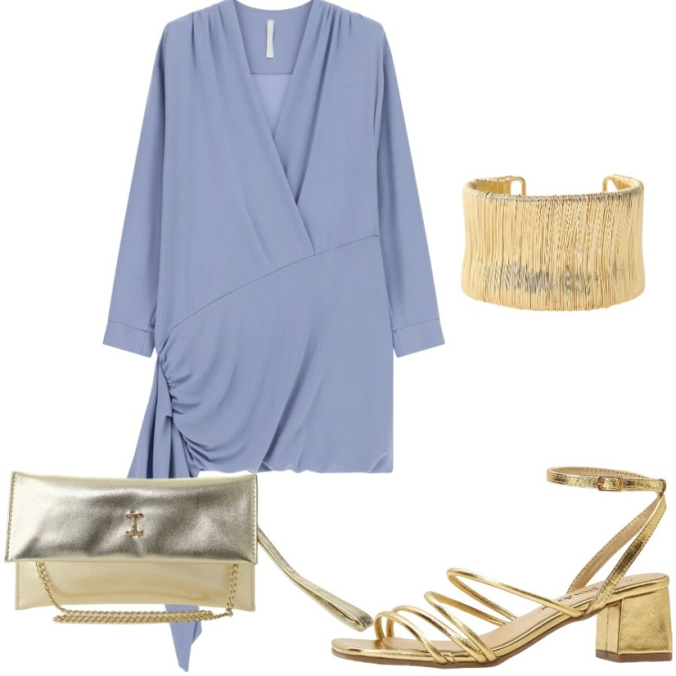 Outfit donna - Total look #2436477. Stile Casual chic per Tutti i giorni. Abbinamento con sandali col tacco, borse a tracolla, vestiti corti, braccialetti.