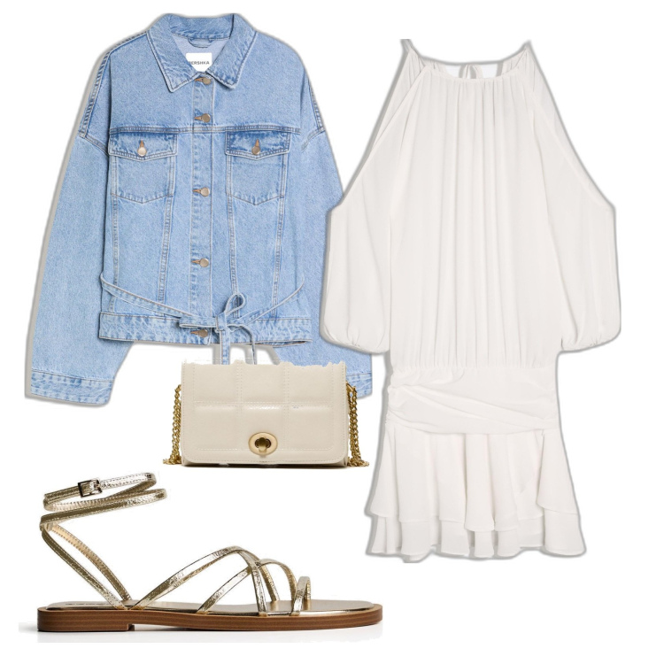 Outfit mujer - Boho #1180. Estilo Boho para Noche/Fiesta elegante. Combinación con vestidos cortos, sandalias, blazers, bolsos de mano.