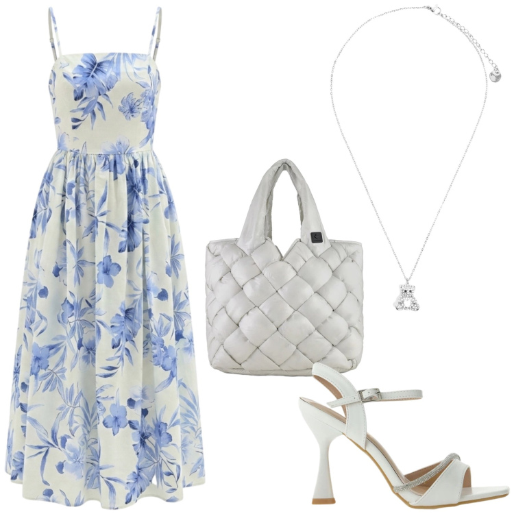 Outfit donna - Total look #2436643. Abbinamento con ciondoli, borse tote, vestiti midi/longuette, sandali gioiello.