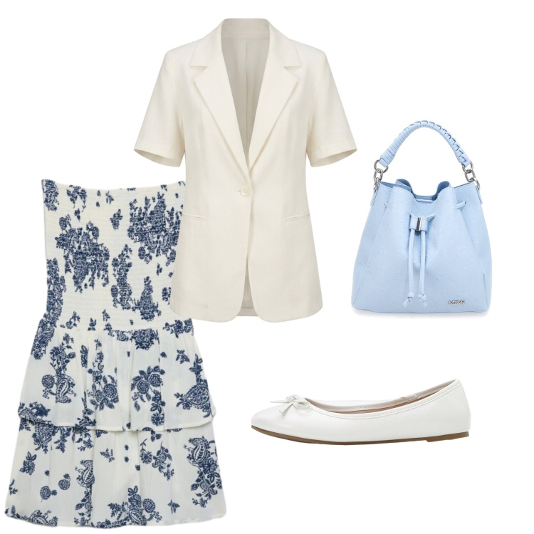 Outfit donna - Total look #2436682. Abbinamento con ballerine, vestiti corti, blazer, borse a secchiello.