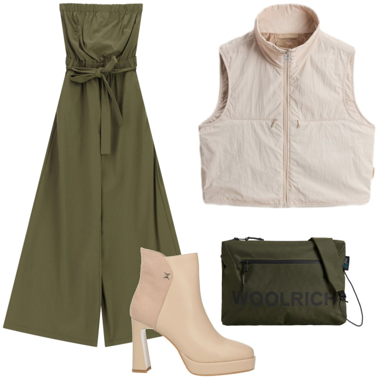 Outfit donna - Capi morbidi. Stile Etnico per Tutti i giorni. Abbinamento con stivaletti, tute, borse a tracolla, gilet.