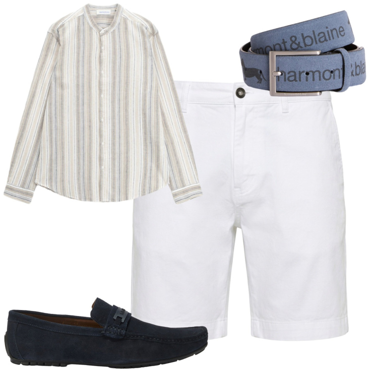 Outfit uomo - Ape. Stile Casual per Serata speciale. Abbinamento con cinture, scarpe stringate, bermuda, camicie.