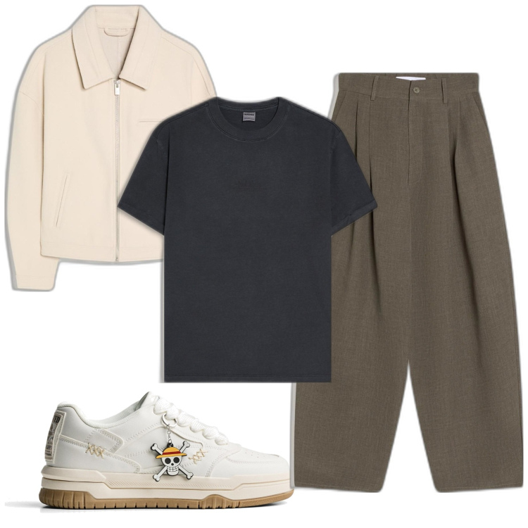 Outfit hombre - Urban #3355. Estilo Urban para Todos los días. Combinación con pantalones, chaquetas, camiseta, sneakers.