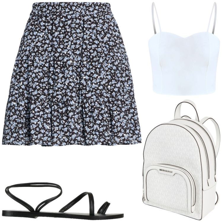 Outfit donna - Drappeggi e Ruches. Stile Romantica per Tutti i giorni. Abbinamento con minigonne, zaini, ciabatte, top.
