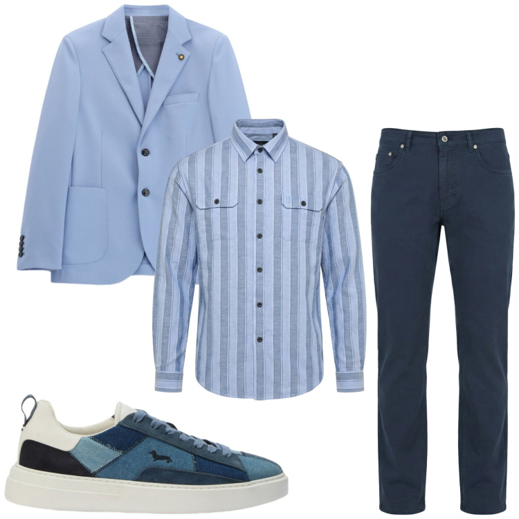 Outfit uomo - Total look #2437382. Stile Business/Elegante per Serata speciale. Abbinamento con pantaloni, camicie, sneakers, giacche.