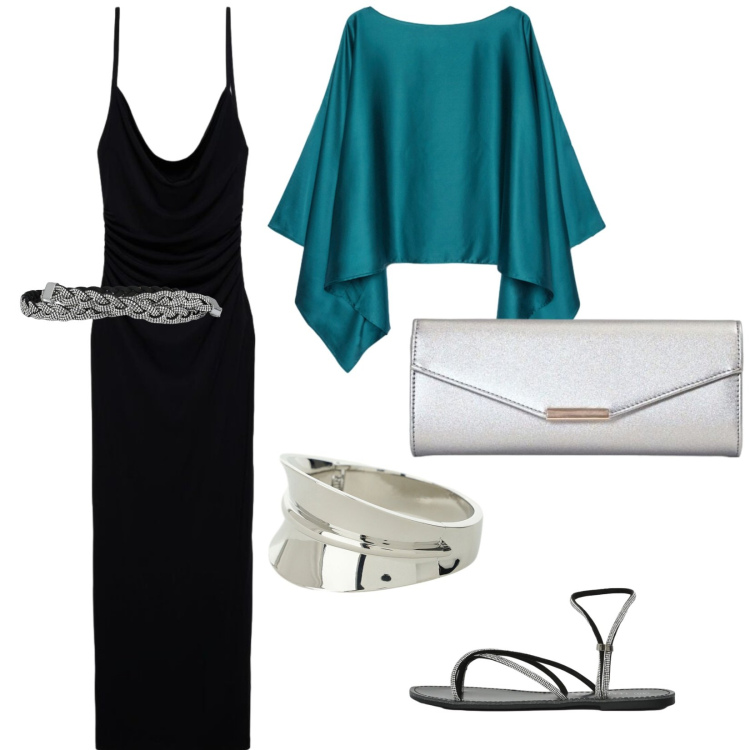 Outfit donna - Cerimonia estiva. per Cerimonia. Abbinamento con vestiti lunghi, cinture, sandali, cappe, clutch, braccialetti.