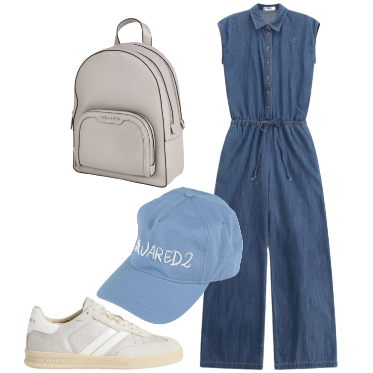 Outfit donna - Massima libertà. Stile Casual per Tutti i giorni. Abbinamento con zaini, cappelli con visiera, tute, sneakers.