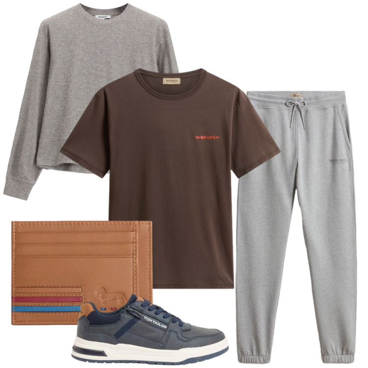 Outfit uomo - Total look #2437705. Stile Casual per Tutti i giorni. Abbinamento con sneakers, portafogli, t-shirt, pantaloni, felpe.