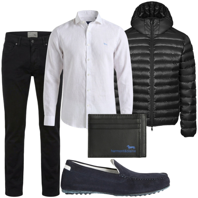 Outfit uomo - Stile moderno. Stile Casual per Serata speciale. Abbinamento con scarpe stringate, portafogli, pantaloni, camicie, bomber.