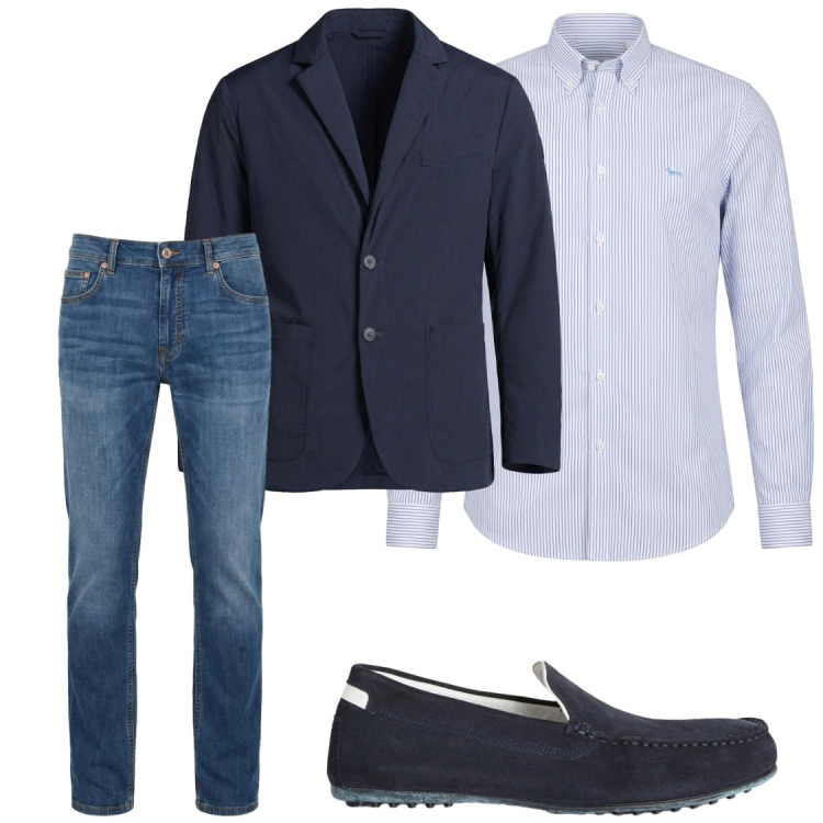 Outfit uomo - Giacche leggerissime in nylon tecnico. Stile Business/Elegante per Ufficio. Abbinamento con jeans, giacche, camicie, scarpe stringate.