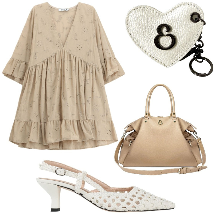 Outfit donna - Ehi , bambolina!. Stile Chic per Serata fuori. Abbinamento con décolleté, shopping bag, portachiavi, vestiti corti.