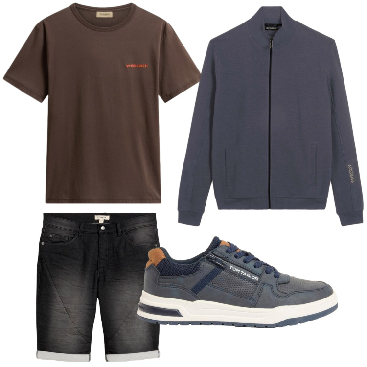 Outfit uomo - Casual estivo. Stile Casual per Tutti i giorni. Abbinamento con bermuda, sneakers, felpe, t-shirt.