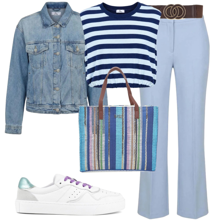 Outfit donna - Sporty. Stile Sporty chic per Tutti i giorni. Abbinamento con pantaloni, top, cappotti, sneakers, shopping bag, cinture.