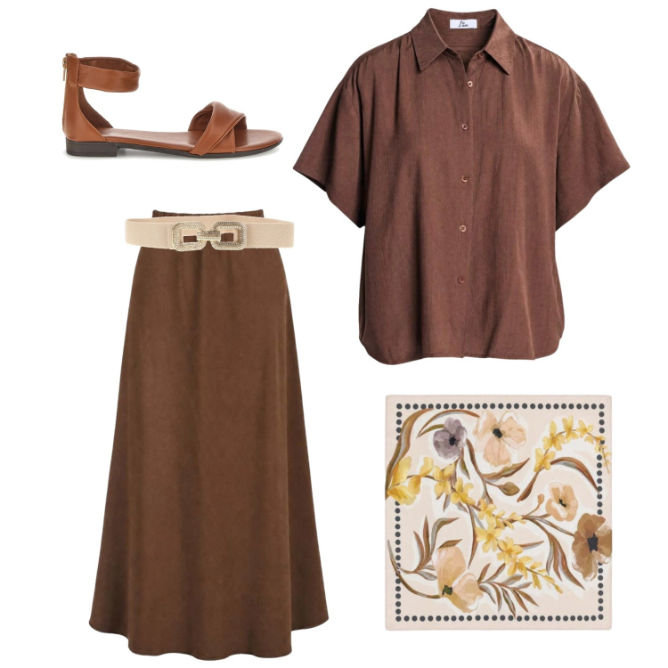 Outfit donna - Effetto crinkle. Stile Basic per Tutti i giorni. Abbinamento con gonne lunghe, foulard, camicie a manica corta, sandali, cinture.