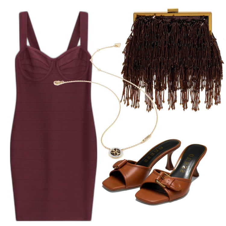 Outfit mujer - Sexy look. Estilo Sexy para Todos los días. Combinación con sandalias de piel, vestidos largos, bolsos de mano, collares.