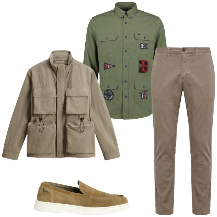 Outfit uomo - Total look #2438386. Stile Trendy per Tutti i giorni. Abbinamento con scarpe stringate, pantaloni chino, camicie, giacche.