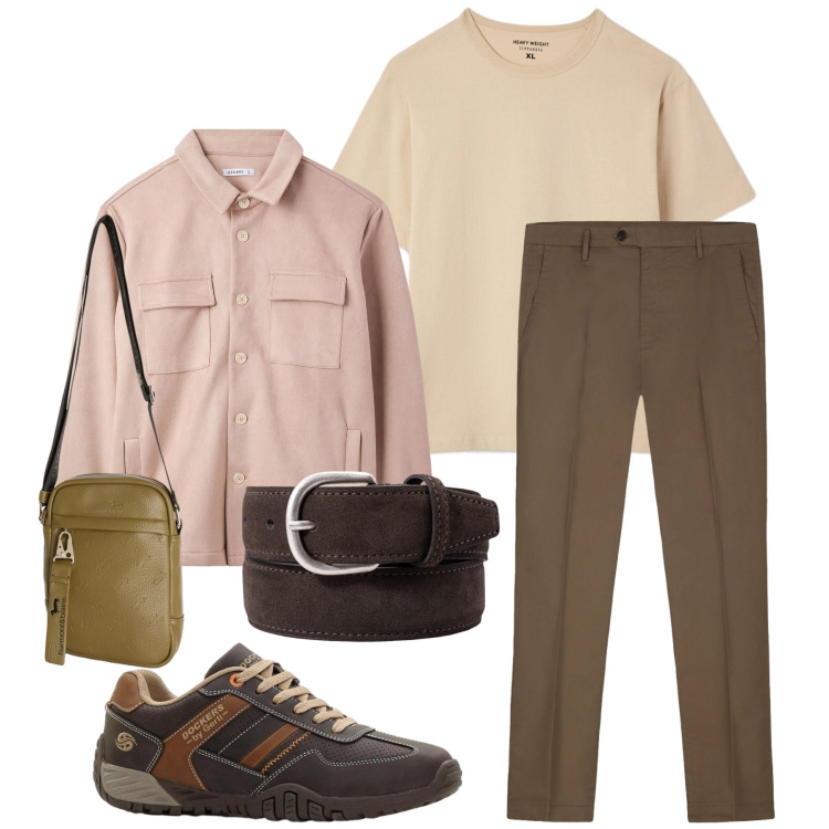 Outfit uomo - Total look #2438387. Stile Casual per Tutti i giorni. Abbinamento con sneakers, borse sportive, cappotti, t-shirt, pantaloni, cinture.