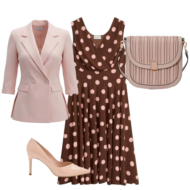 Outfit donna - Evento estivo. Stile Bon Ton per Cerimonia. Abbinamento con vestiti, blazer, décolleté, borse a tracolla.