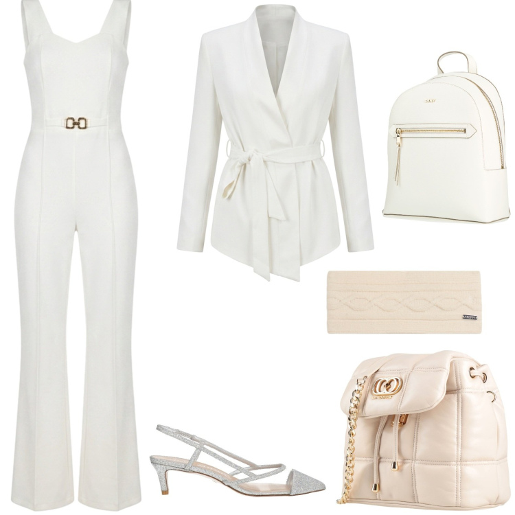 Outfit donna - Total look #2438560. Stile Romantica per Serata fuori. Abbinamento con zaini, valigie, décolleté, accessori per capelli, tute, blazer.