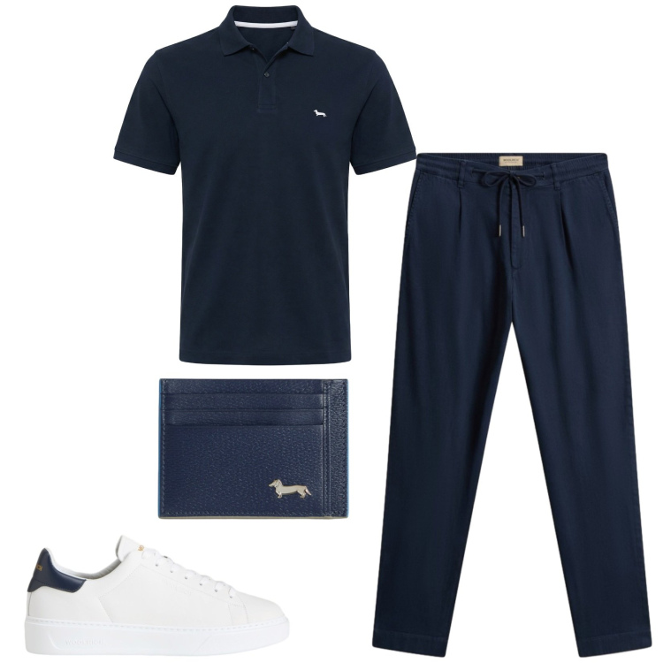 Outfit uomo - Total look #2438704. Stile Casual per Sport. Abbinamento con portafogli, polo, pantaloni, sneakers.