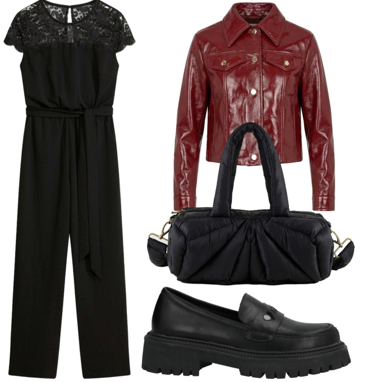 Outfit donna - Urban girl. Stile Casual per Serata fuori. Abbinamento con mocassini, tute, giacche, borse a mano.
