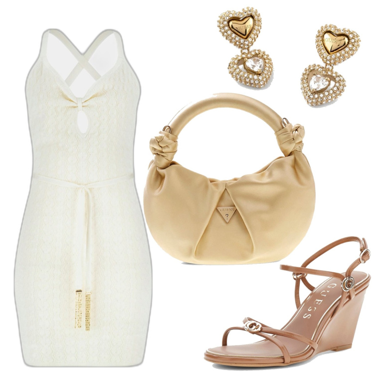 Outfit mujer - Sexy look. Estilo Sexy para Todos los días. Combinación con vestidos cortos, sandalias de piel, pendientes, bolsos de mano.