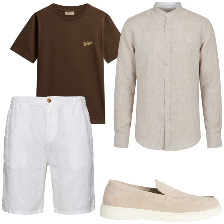 Outfit uomo - Versatilità in valigia. Stile Trendy per Serata speciale. Abbinamento con scarpe stringate, bermuda, camicie, t-shirt.