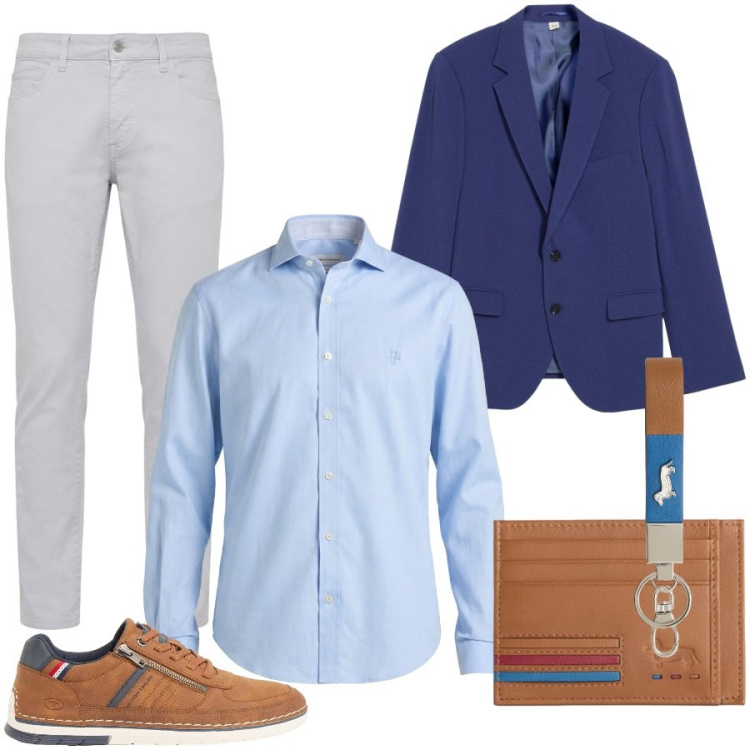 Outfit uomo - Total look #2439044. Stile Business/Elegante per Tutti i giorni. Abbinamento con giacche, sneakers, portachiavi, portafogli, pantaloni, camicie.