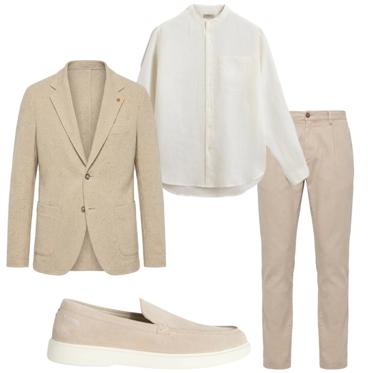 Outfit uomo - Cerimonia d\'estate. Stile Business/Elegante per Cerimonia. Abbinamento con giacche, scarpe stringate, pantaloni, camicie.