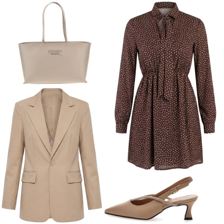 Outfit donna - I am style. Stile Bon Ton per Ufficio. Abbinamento con blazer, vestiti corti, décolleté, borse a spalla.