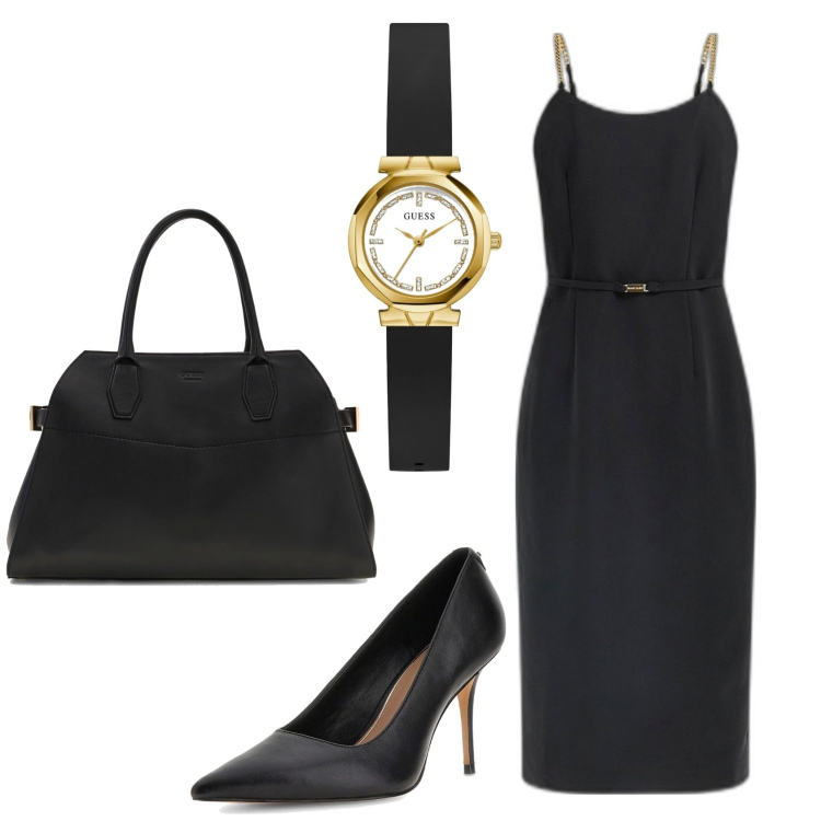 Outfit mujer - Bon ton look. Estilo Bon Ton para Noche/Fiesta elegante. Combinación con vestidos midi/longuettes, salones, bolsos de mano, relojes analógicos.