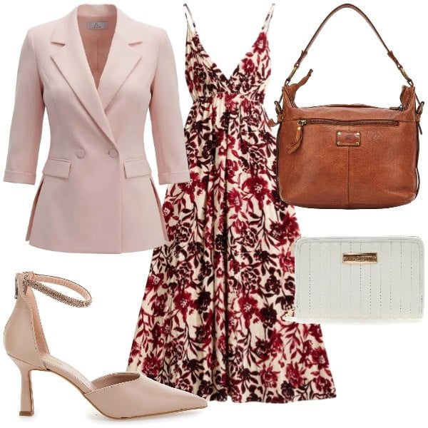 Outfit donna - I AM. Stile Glamour per Cerimonia. Abbinamento con vestiti lunghi, blazer, décolleté, borse a spalla, portafogli.