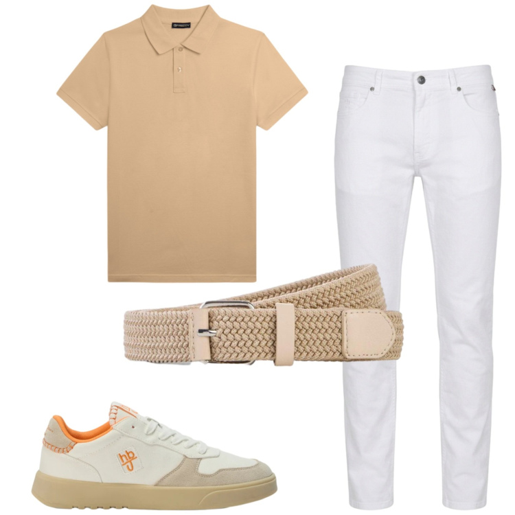 Outfit uomo - Total look #2439368. Stile Casual per Tutti i giorni. Abbinamento con cinture, pantaloni, sneakers, polo.