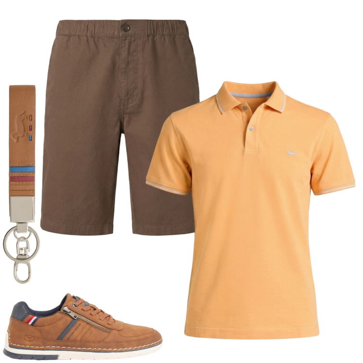 Outfit uomo - Total look #2439522. Stile Casual per Tutti i giorni. Abbinamento con sneakers, portachiavi, polo, bermuda.