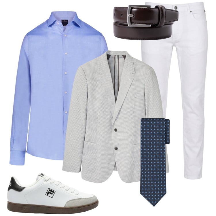 Outfit uomo - Total look #2439524. Stile Casual per Tutti i giorni. Abbinamento con sneakers, giacche, pantaloni, camicie, cravatte, cinture.