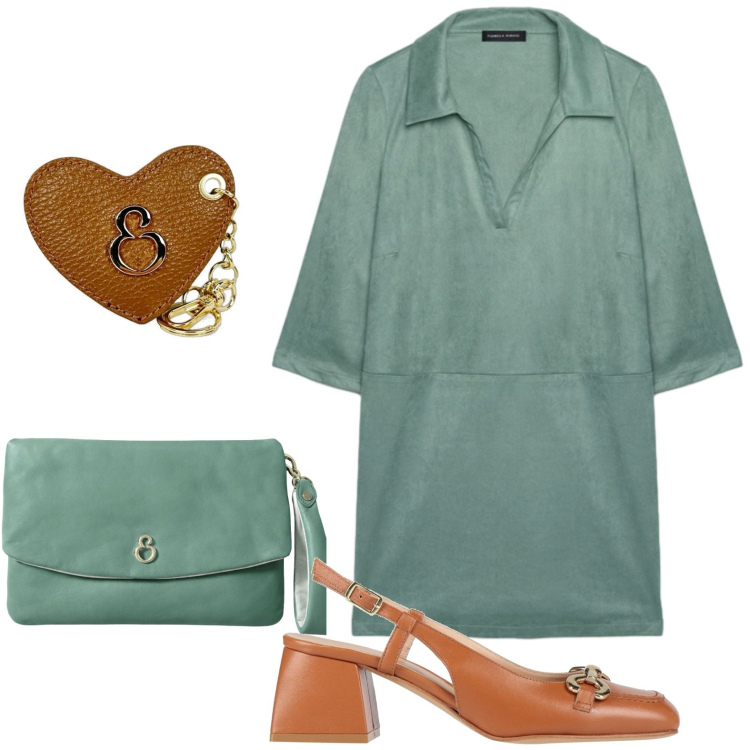 Outfit donna - Apericena estivo. Stile Glamour per Serata fuori. Abbinamento con décolleté, portachiavi, pochette, vestiti corti.