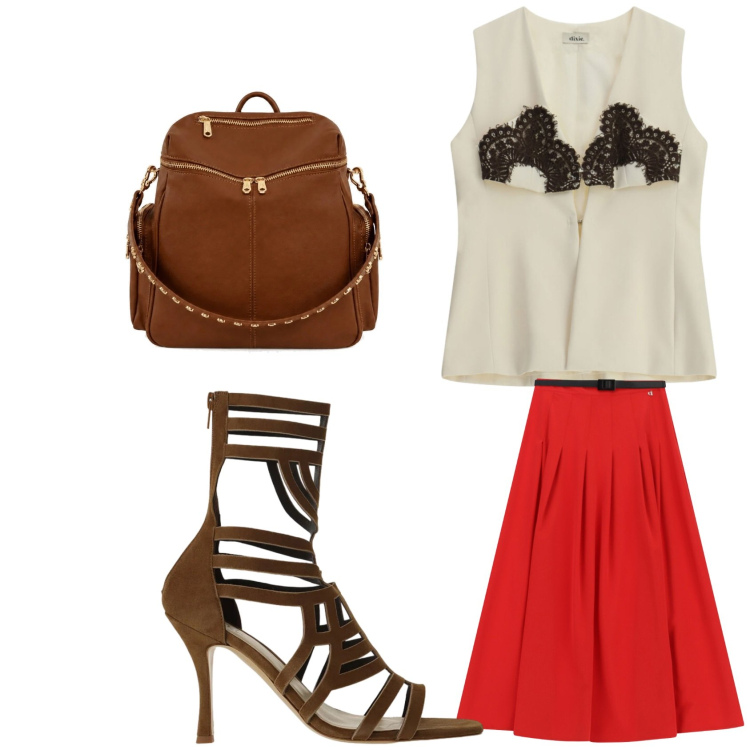 Outfit donna - La borsa Elisendra. Stile Etnico per Serata fuori. Abbinamento con zaini, gonne lunghe, sandali col tacco, top.