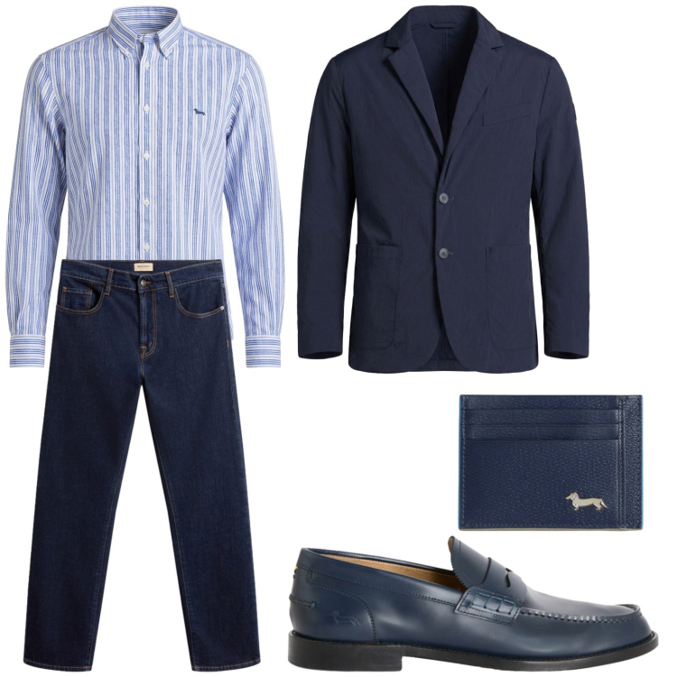 Outfit uomo - Total look #2439566. Stile Business/Elegante per Ufficio. Abbinamento con portafogli, camicie, scarpe stringate, giacche, pantaloni.