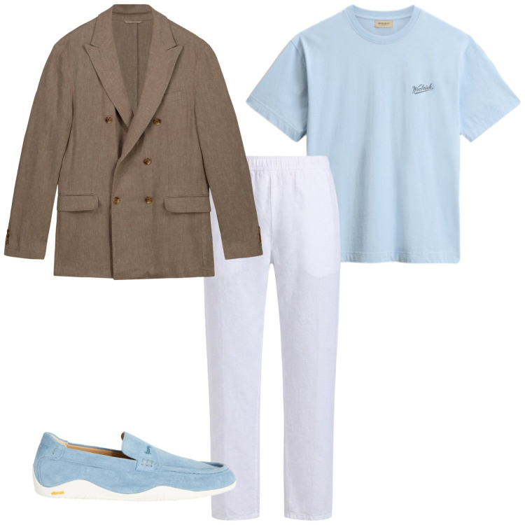Outfit uomo - Total look #2439569. Stile Trendy per Ufficio. Abbinamento con scarpe stringate, pantaloni, t-shirt, giacche.