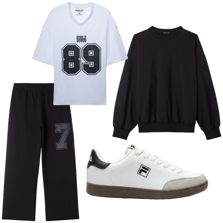 Outfit uomo - Total look #2439578. Stile Casual per Tutti i giorni. Abbinamento con sneakers, t-shirt, felpe, pantaloni.