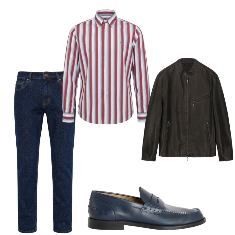 Outfit uomo - Total look #2439621. Stile Trendy per Tutti i giorni. Abbinamento con scarpe stringate, jeans, camicie, giacche.